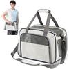 ALLSOPETS Trasportino Cane Aereo Pieghevole, Trasportino Gatto Morbido con Cuscino Rimovibile, Borsa Traspirante per Auto, Treno, Aereo, Veterinario (Grigio Chiaro)