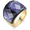 LUXENTER Anello al quarzo idrotermale LUXENTER Onix rifinito in oro giallo 18 carati - Fadino