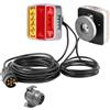 ETUKER Fanali Posteriori Rimorchio Led 12v, Fanale Posteriore Rimorchio Magnetico, Kit Luci Rimorchio 7 Poli Con Calamita Cavo 2.5/7.5m Certificazione E