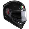 AGV K5 S ECE 22-05 Solid Casco Moto Integrale ECE 22-05 in Carbonio-Fibra di Vetro, con Visierino Parasole, Nero, MS