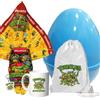 irpot Set Uovo di Pasqua a scelta con guscio apribile e gadget uovo di cioccolato con tazza in ceramica portachiavi e sacca (Tartarughe Ninja)
