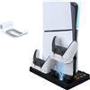 Szaerfa Stazione di raffreddamento per PS5 Pro/PS5 Slim Disc/Digital Edition,Stazione Dock a doppio con supporto per controller,Caricatore Base di raffreddamento per console, supporto per cuffie (Nero)
