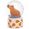 NICI- Palla Glitter con Capybara Happybara 6,5cm Marrone-Globo nevosa a scuotimento-Ottima Idea Regalo, Colore, 61568