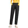 HEYDHSDC Pantaloni invernali caldi in cotone da donna pantaloni imbottiti leggeri pantaloni trapuntati imbottiti casual pantaloni in vita elastici alla moda pantaloni a gamba dritta neri XL