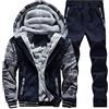 DUHGBNE Tute Neve Complete Traje de Invierno para Hombre, Chaqueta de de Talla Grande, Pantalones gruesos, suéter cálido de terciopelo, conjuntos de Ropa Deportiva Completo per Allenamento Calcio