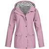 LOPILY - Giacca impermeabile da donna, taglia forte, monocromatica, con cappuccio, protezione solare attiva, parka, colore: rosa, taglia: XL A4-watermelon Red 54 IT