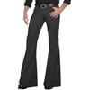 Generisch Pantaloni a zampa da uomo, stile vintage, a gamba larga, per Carnevale, da discoteca, da uomo, per Carnevale, da uomo, Nero , S