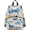Ksajwzf Zaino personalizzato per bambini con nome carino dinosauro modello Bookbag per ragazzi e ragazze 3-6 anni, zaino personalizzato dinosauro asilo asilo zaino per scuola materna