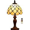 FUMAT Lampada Tiffany da Tavolo con Paralume in Vetro Colorato per Soggiorno, Camera da Letto, Studio e Tavolino da Caffè