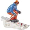 Hobbyfun Sciatore 9,5 cm - Figurina di Sciatore - Bianco, Blu, Rosso