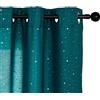 GIRASOLE HOME® Coppia Tende Verdi Smeraldo Semi Oscuranti Fantasia Stelline Argentate Tenda per Soggiorno Camera Cameretta Cucina e Interni 2 Pannelli con Occhielli (Verde Smeraldo, 140x290cm)