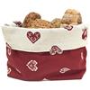 Gaidra Cesto Pane Cestino Portapane in Tessuto Stoffa Doubleface in Stile Tirolese Montagna con Cuori - Sacchetto di Design Fatto con qualità Artigianale - 20 x 20 x 10 cm, Rosso Doubleface