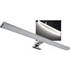 ChiliTec - Lampada a LED per specchio da 60 cm, IP44, 12 Watt, 960 lumen, per montaggio a parete e a incasso, per armadio, per bagno, effetto alluminio, bianco neutro