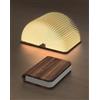 ZBOLE Lampada da Libro in Legno, Lampada Pieghevole a 3 Colori, Luce Ambientale LED con USB-C, Regalo di Natale e Compleanno (12 cm in Noce)