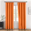 MIULEE Tende Oscuranti per Interni con Fettuccia L 140 x A 245 cm, Tenda Arancione Soggiorno Moderne 2 pezzi, Tenda per Finestra Termica Isolante,Tende Oscurante Finestra Camera da Letto Salotto
