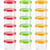 KAHEIGN 18 Pezzi Piccoli Contenitori per Alimenti, 8oz /250ml Ciotole di Plastica Riutilizzabili Impilabili per Gastronomia con Coperchi a Tenuta Stagna, Lavabili in Lavastoviglie Microonde Freezer