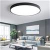 JDONG LED Plafoniera Nera Piatta Rotonda Ø50CM 54W Plafoniera Dimmerabile con Telecomando 3000K-6500K Lampada a Luce Diurna Bianco Caldo Freddo per Soggiorno Camera da Letto Ufficio Nido