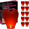 TellementHappyTM lanterna cinese volante Cuore in carta 100% biodegradabile, qualità superiore, dimensioni: 90 x 60 cm. Ideale per eventi, matrimoni, feste, Capodanno 10 Pezzi