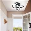 Qcyuui Plafoniera LED 32W - Design Rotondo Moderno Lampadario Nero per Soggiorno Cucina Bagno Camera da Letto Corridoio.