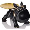 XMGZQ Bulldog vassoio statua portaoggetti portachiavi caramelle gioielli adatto per decorazioni per la casa,arte moderna,tavolo da pranzo,vassoio per piccoli oggetti