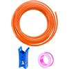 HAXIHA 12 Metri Tubo Aria Compressa Arancione,Attacco Rapido Tubo Aria 6mm Diametro Esterno 4mm Diametro Interno, Pneumatico per Aria Compressa, Adatto Per il di vari Utensili Pneumatici
