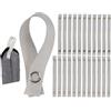 Your Day Mate Appendini senza cuciture per tessuti, confezione da 24, occhielli da 150 x 12 mm, in grigio, con chiusura a scatto, linguette per asciugapiatti, asciugamano, panno, stoffa, articoli decorativi