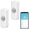 Zecamin Rilevatore di movimento Smart, Rilevatore di movimento a infrarossi per sistema di allarme, sensore di contatto con remoto dell'app, Notifica di allerta, Compatibile Alexa.Richiesto l'hub ZigBee. 2PCS