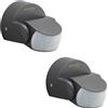 Oktaplex motion Oktaplex Bea set di 2 rilevatori di movimento da esterno IP65 orientabile 180° sensore PIR 12m portata 230V antracite sensore di movimento da superficie