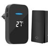 RISVOWO Campanello Senza Fili da Esterno, Campanello Wireless Impermeabile IP67 con Raggio d'Azione 300M, Plug in Campanello Wireless con 4 Volumi Regolabili, 38 Suonerie, Indicatori LED, Nero