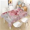 Morbuy Tovaglia Rettangolare Idrorepellente, Morbuy Antimacchia Copritavolo Rosa Fiore Stampa Tovaglia, per Interni Esterni Cucina Soggiorno Decorativa (Fiore rosa 6,140x180cm)