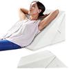 GYMAX Cuscino da Lettura per Letto e Divano, Cuscino Antireflusso Ergonomico, Supporto per Gambe/Schienale/Lombare, Fodera Lavabile, 3 Stili (Bianco 2)