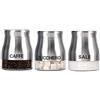 oyo Set 3 contenitori barattoli barattolini Cucina in Vetro e Acciaio Inox 15 cm 850 ml Sale-Zucchero-caffè OYO-680922