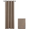emmevi Tenda Porta Finestra Raso Sintetico 1 Pannello Coprente 140x280 Cm Occhielli Acciaio Tortora