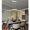 WJYCYN Moderno LED sala da pranzo luci a sospensione arco dimmerabile Bianco lampada a sospensione ufficio soffitto lampadario tavolo pranzo lampada altezza regolabile soggiorno camera da letto L80cm/32W