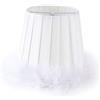 Alvinlite Set di 6 paralumi Piccoli, Paralume in Tessuto di Piume a Botte con Clip su Lampadina per Lampada da Tavolo e Lampada da Terra, paralumi per lampadari con Decorazioni in Arte nordica Beige Paralume