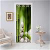 Odot Tende Oscuranti Interni con Occhielli, Tende per Porta con Stampa bambù Verde in Stile Zen 1 Pezzo Isolamento Termico Tende per Finestre Soggiorno Camera da Letto Armadio (Stile B,80x180cm)