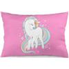 NIBABAEU 1 federa per cuscino con grazioso unicorno rosa e arcobaleno, 40 x 60 cm, federa quadrata in morbido poliestere