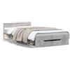 Festnight Letto 100x200 con Cassetti, Letto Singolo con Contenitore 100x200 cm, Giroletto Matrimoniale Legno, Struttura Letto in Legno Multistrato Grigio Cemento 100x200 cm