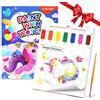 YPLUS - Libro da colorare con acquerelli, per bambini, libro per pittura ad acquerello, per bambini di età compresa tra 1-3 e 2-4, libro magico per disegnare, da regalare, motivo: unicorno