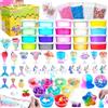 Theefun Slime Kit, Theefun Fai da Te Slime Making Kit con 20 Cristalli di Slime, 4 Argilla, Ciondoli Unicorno di Slime Giocattoli Fai da Te per Bambini di Età Superiore ai 3 Anni