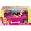 Barbie con Auto Cabrio, Playset con Bambola e Macchina Rosa, FPR57