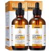P-Beauty Vitamina C siero viso | Vitamina C ed E, acido ialuronico e acido salicilico | Siero viso antirughe, cura della pelle del viso, per radianti e pelle, siero facciale biologico e vegano, 2 x