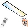 BRILONER - Lampada da soffitto Smart LED, lampada da soffitto Wifi Ultra Flat, CCT, dimmerabile, controllo vocale, nero, 1000x250x66 mm