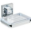 Wenko 22681100 Saponetta quadro con Vacuum Loc, Acciaio Inossidabile, Argento/Trasparente, 12 x 12 x 6.5 cm