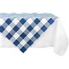 DII Classic Farmhouse - Tovaglia in cotone, blu navy e crema, decorazione da tavolo, 40 x 40 cm