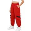 Rolanko Pantaloni cargo da bambina, stile hip hop, elasticizzati, per streetwear e danza