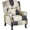 Totò Piccinni Poltrona Relax Reclinabile con Poggiapiedi Imbottita (Patchwork Elegant, Soft Comfort)