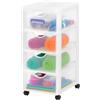 Iris Ohyama Cassettiera in Plastica con ruote, 4 Cassetti Piccoli, Biancastro, Maniglie facili da tirare, Per Camera Da Letto, Bagno, Scuola e Ufficio, Senza BPA, Contenitore, DDDC-004