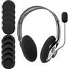 Voarmaks 5 paia di cuscinetti auricolari LX-3000, 90 mm, compatibili con Microsoft Lifechat LX 3000, Sennheiser HD433 HD420 HD435 HD480 HD440-II HD450-II EH1430... Cuscinetti auricolari in schiuma