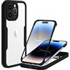 Yoedge Custodia per Samsung Galaxy S22 5G Cover 6,06, 360 Gradi Full Body Cover con Protezione Integrata dello Schermo, Trasparente Silicone TPU Anteriore e PC Indietro Custodia, Nero